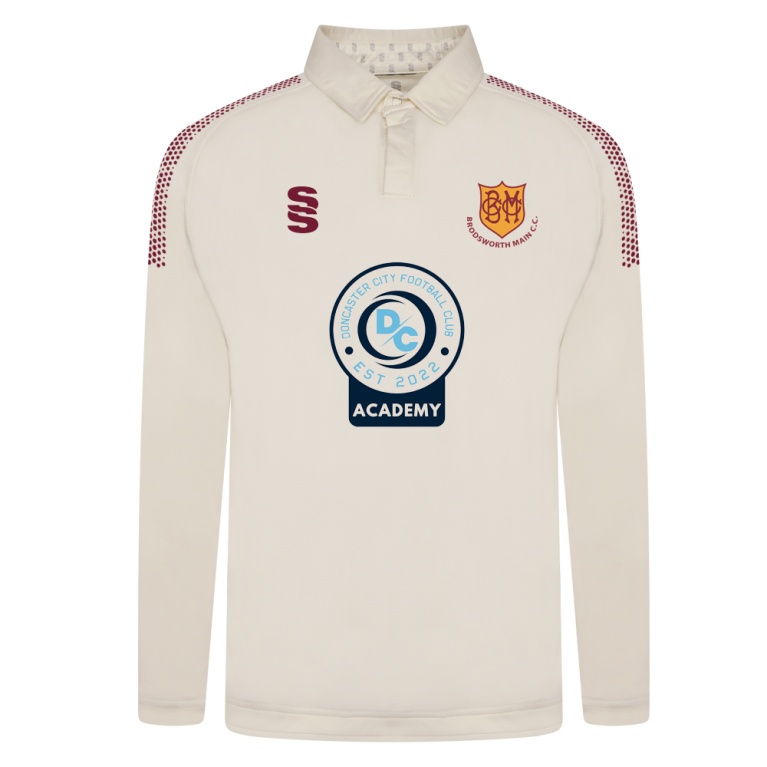 BRODSWORTH MAINS CC FUSE LONG SLEEVE CRICKET SHIRT - Mens / Juniors