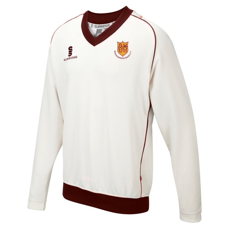 BRODSWORTH MAIN CC Curve Long Sleeve Sweater Maroon Trim